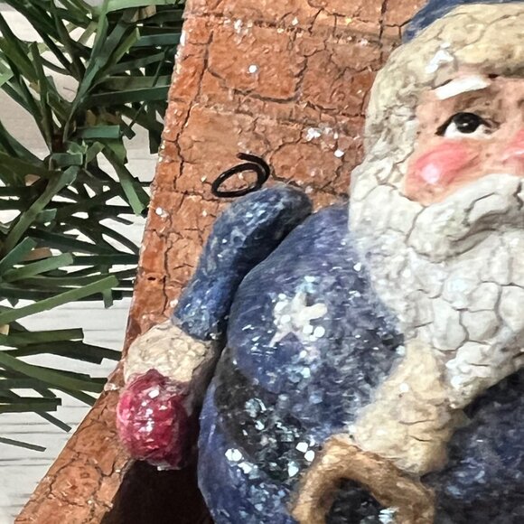 Vintage Glitter Santa Jack In The Box Reindeer Pull Toy Christmas Ornaments Lot - Picture 9 of 16